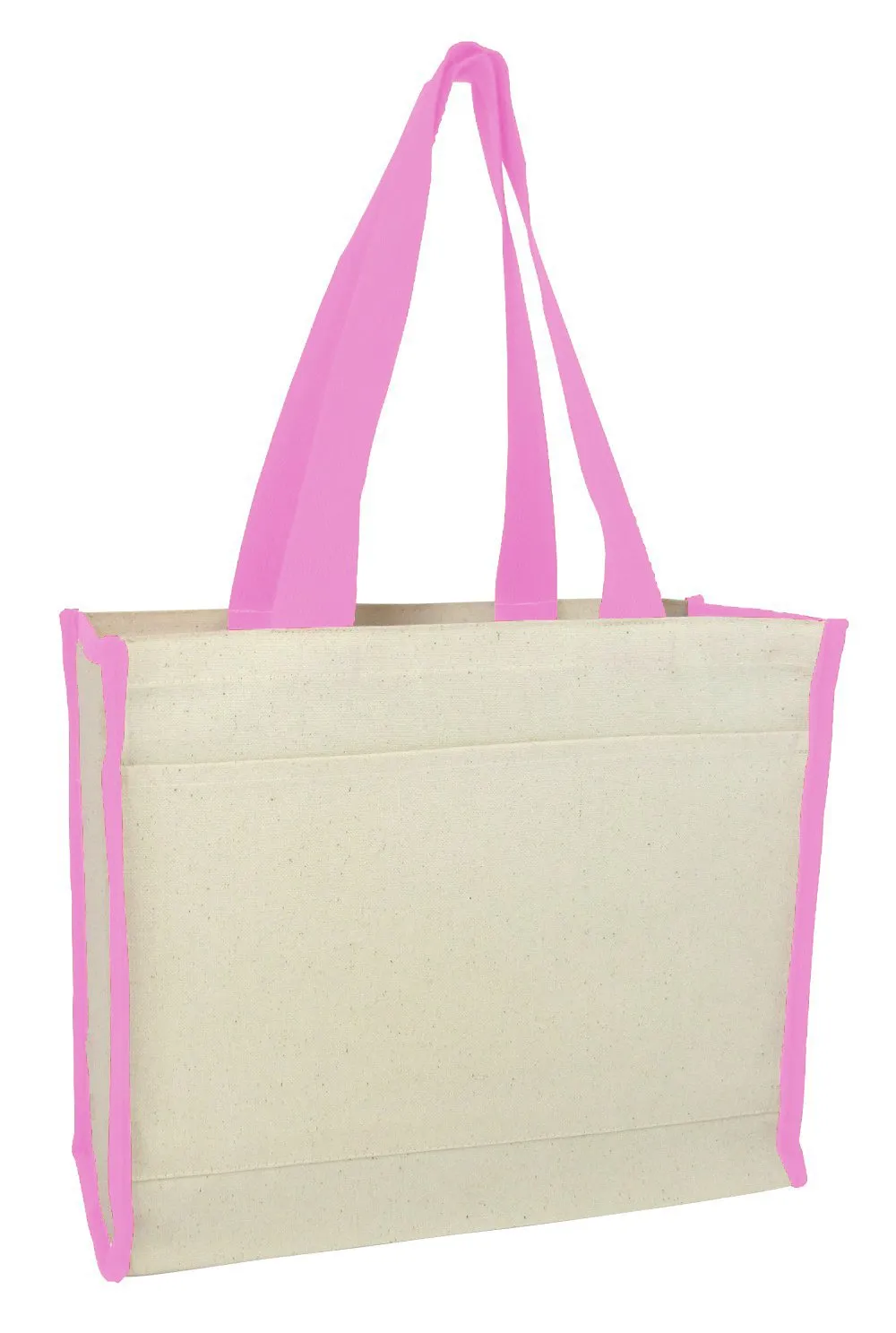 12 ct Heavy Canvas Tote Bag with Colored Trim - By Dozen - Alternative Colors