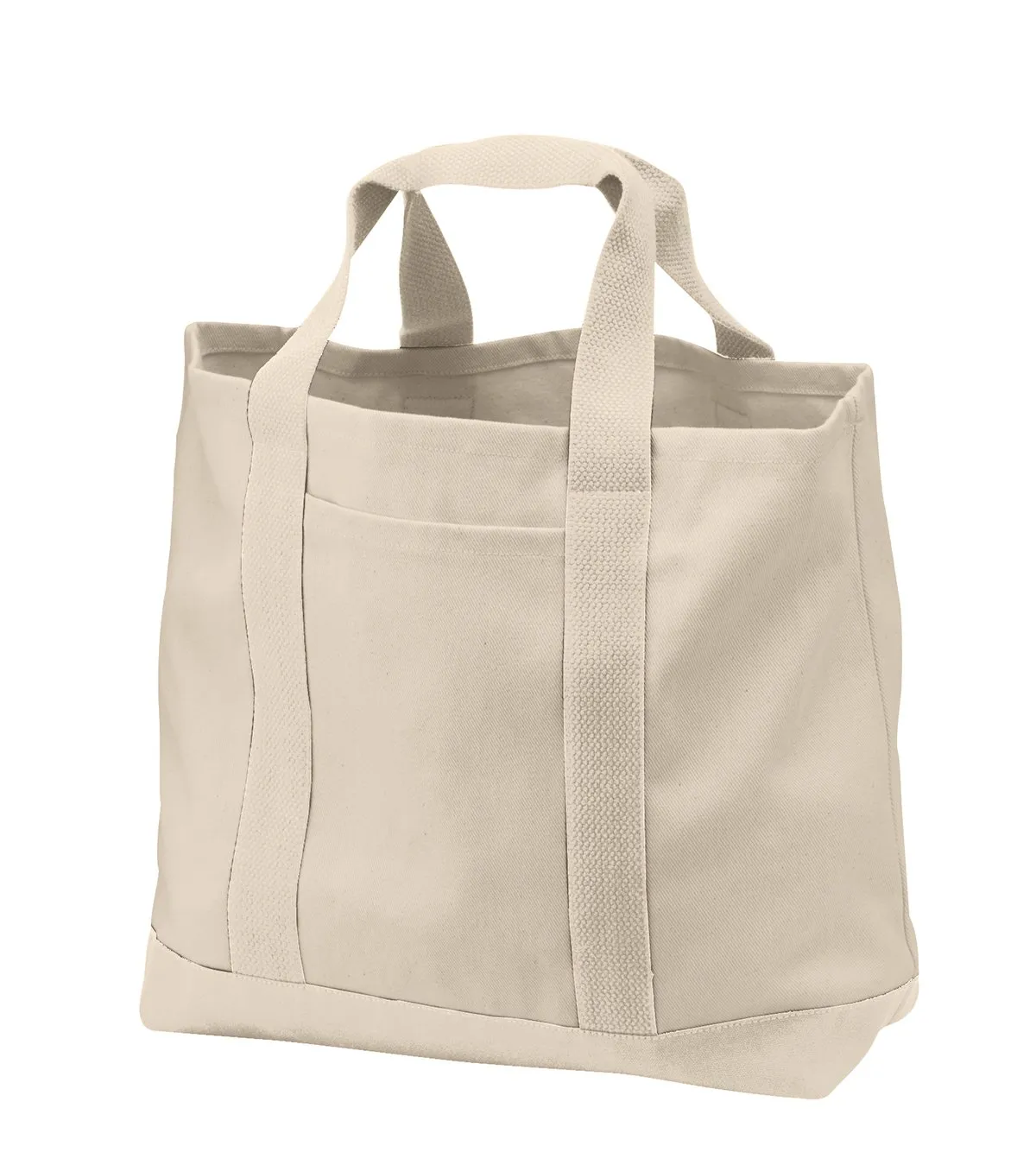 12 ct Heavy Canvas Twill Two Tone Shopping Tote Bag - By Dozen