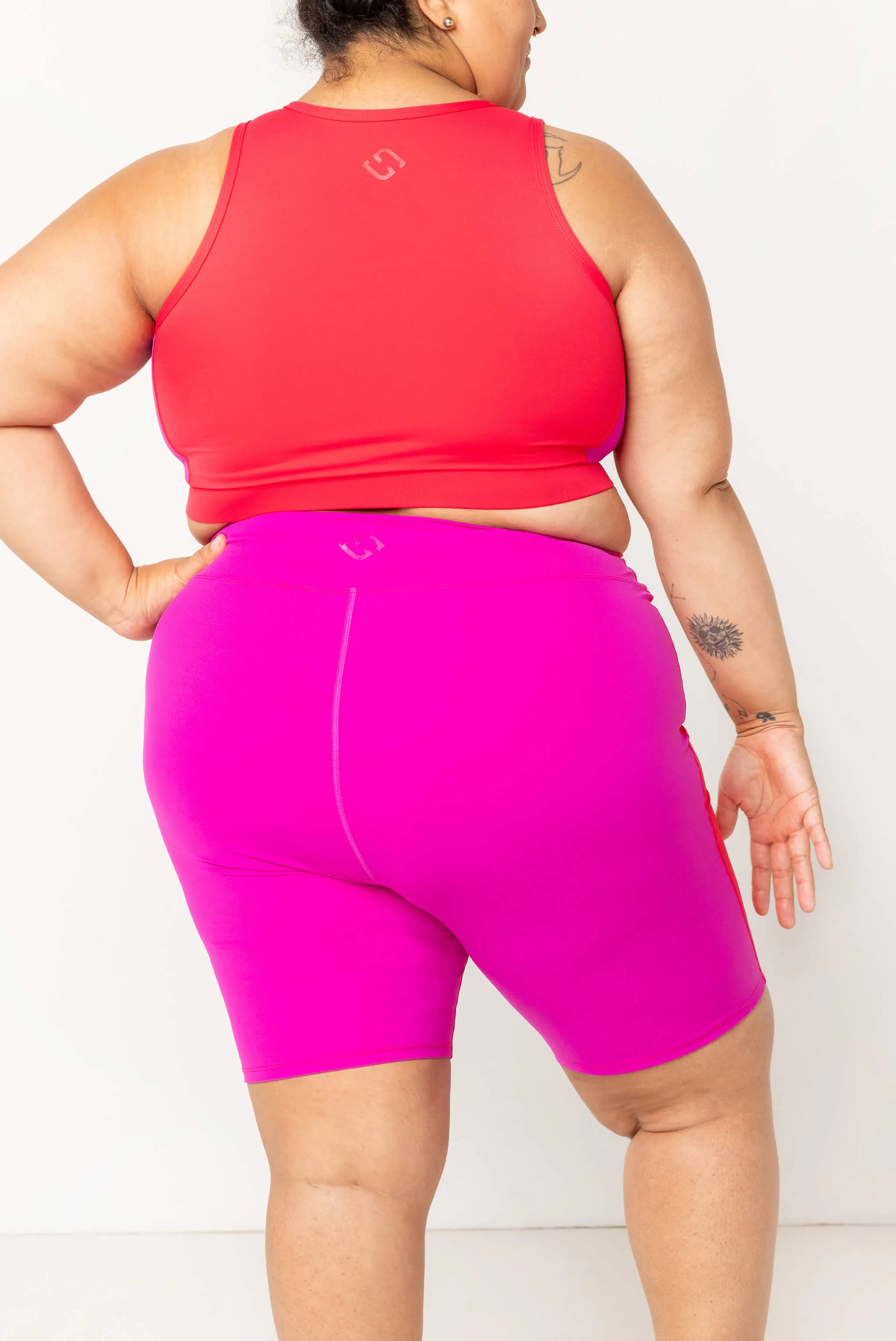 9 Inch Swim Shorts - Colorblock Fuchsia