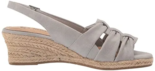 Bella Vita Women's Cheerful Wedge Sandal, Natural Linen Print, 10 X-Wide