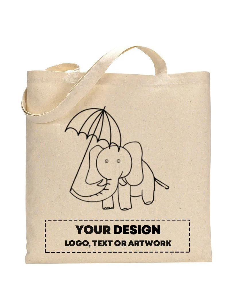 Black Color Elephant Tote Bag (Basic Level) - Coloring-Painting Bags for Kids