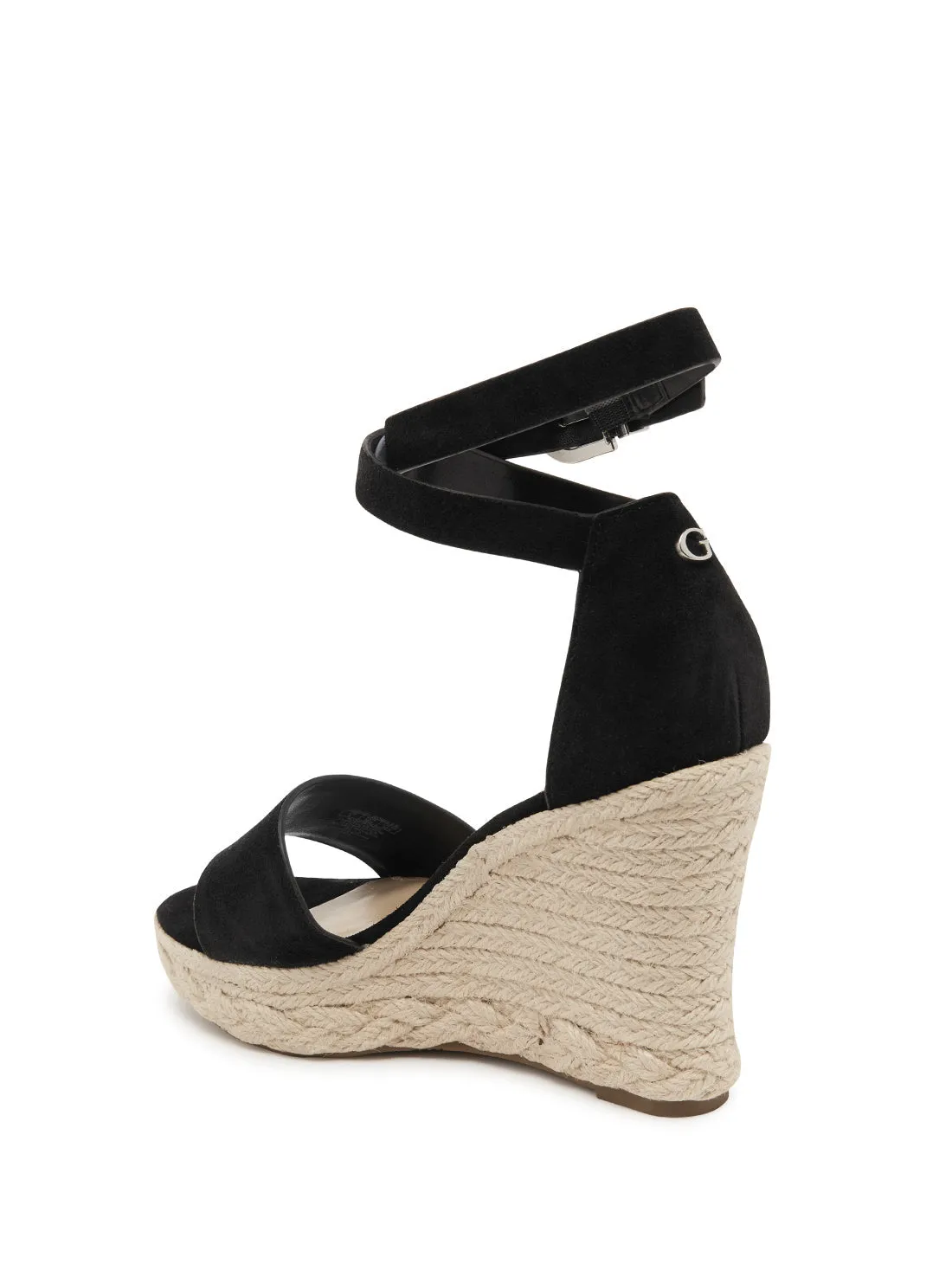 Black Hidy Suede Espadrille Wedges