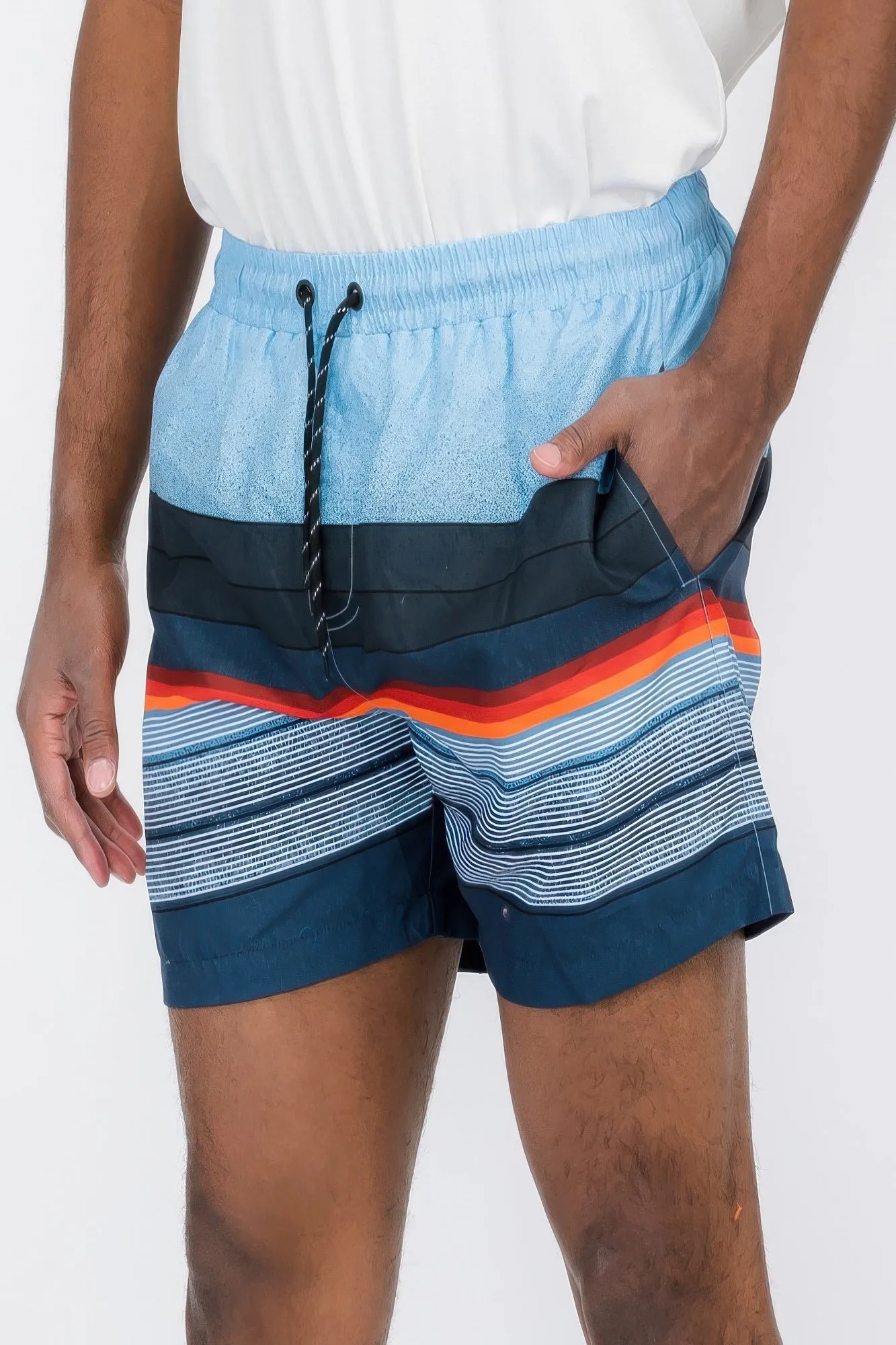 Blue Stripes Swim Shorts