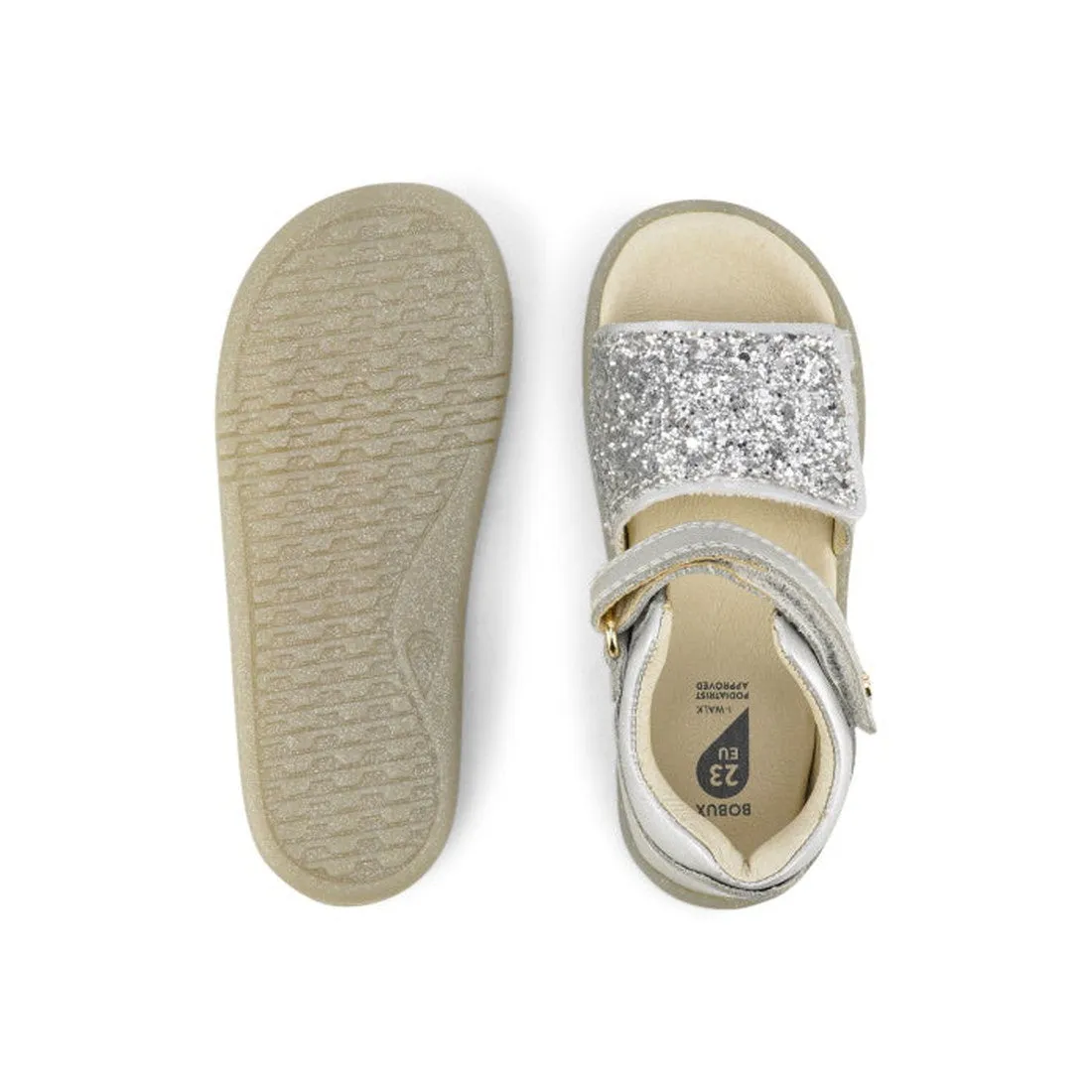 Bobux iwalk IW Gem Girls Leather Sparkle Sandal Silver