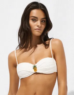 Boho Grace Bandeau Bikini Top - Optic White