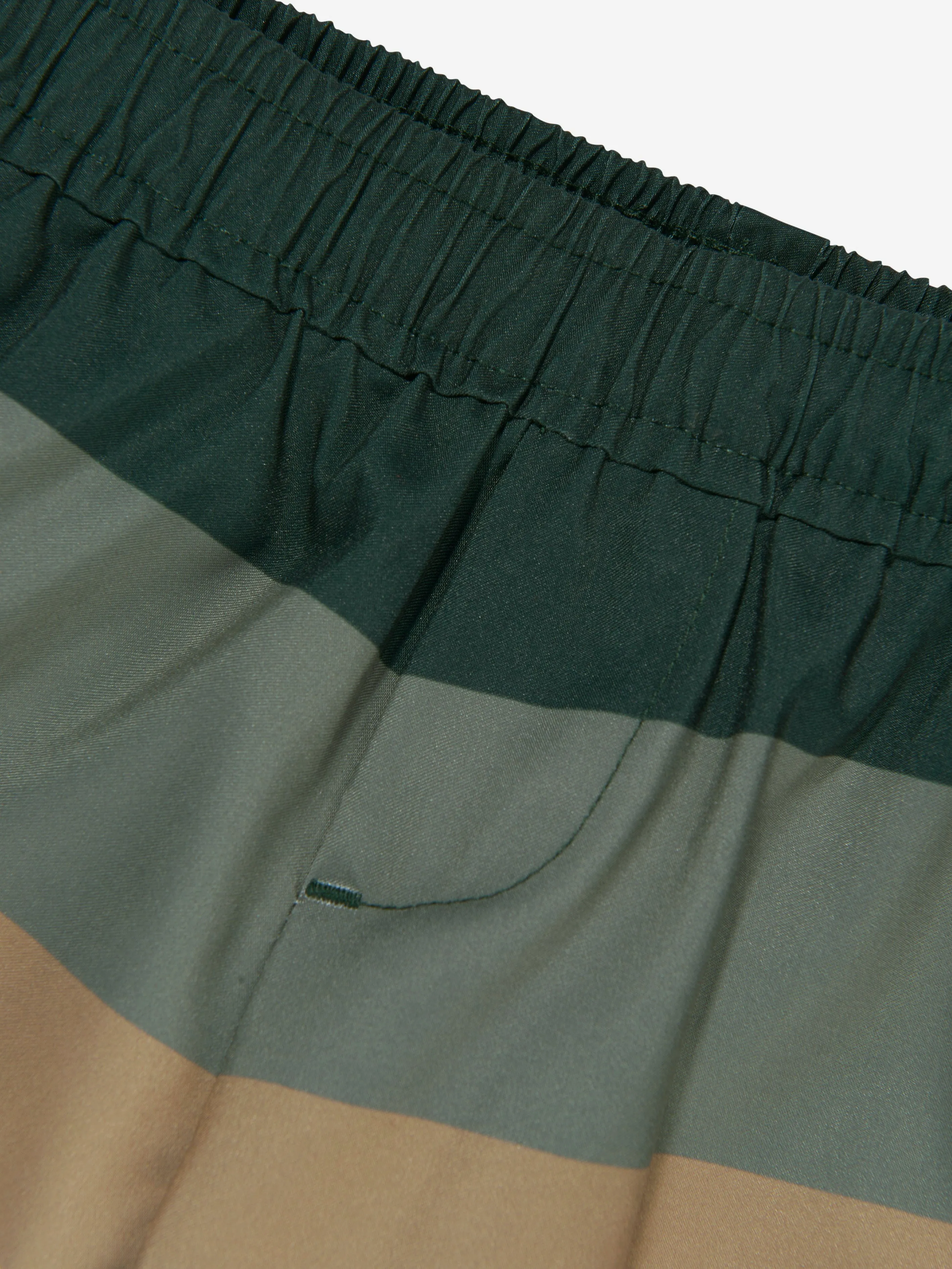 BOSS Boys Striped Swim Shorts In Green