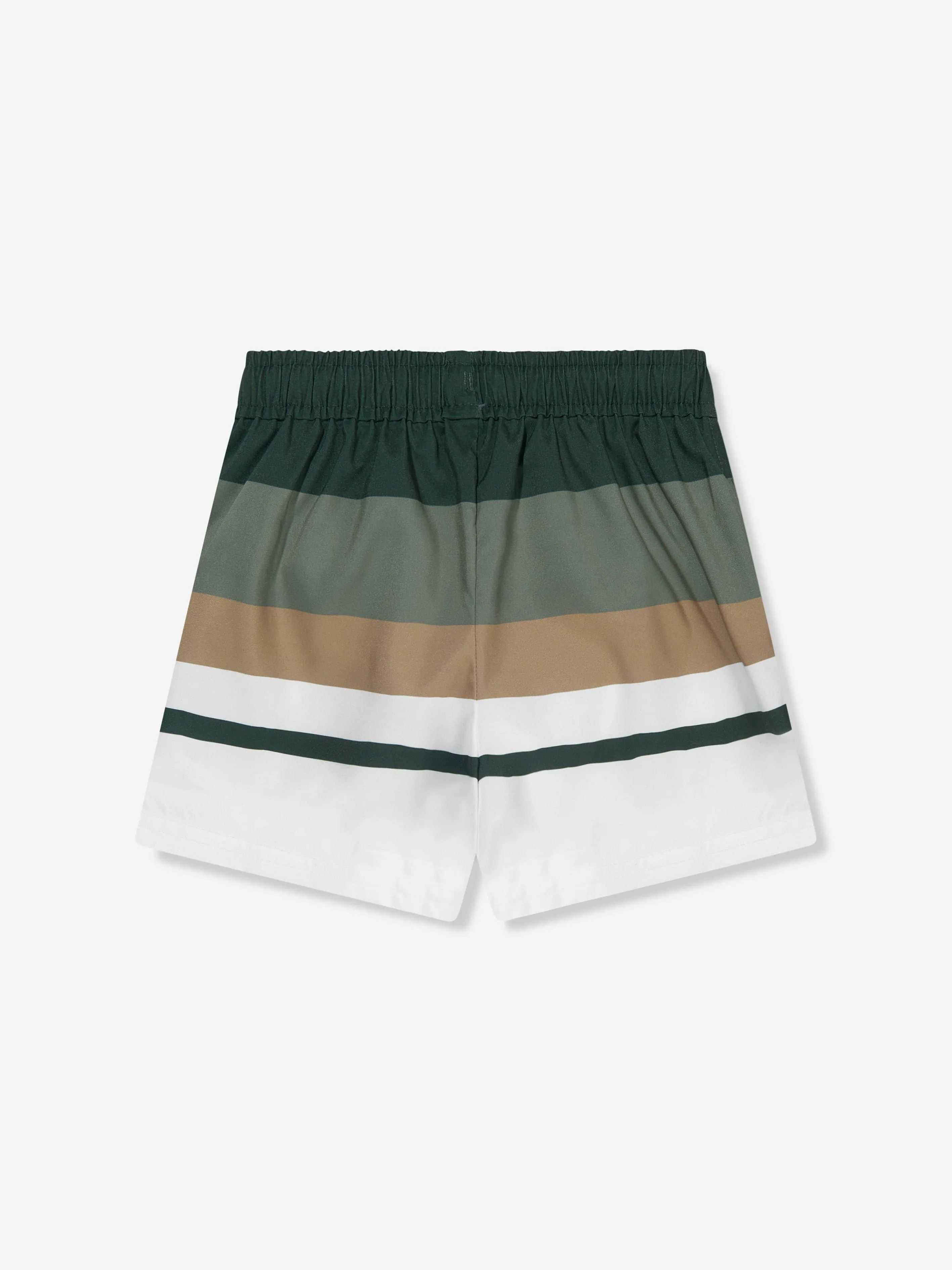 BOSS Boys Striped Swim Shorts In Green