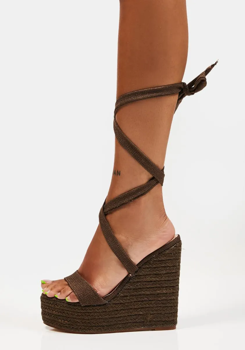 Brown Gianna Wedge Heels