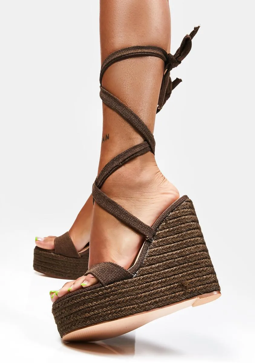 Brown Gianna Wedge Heels