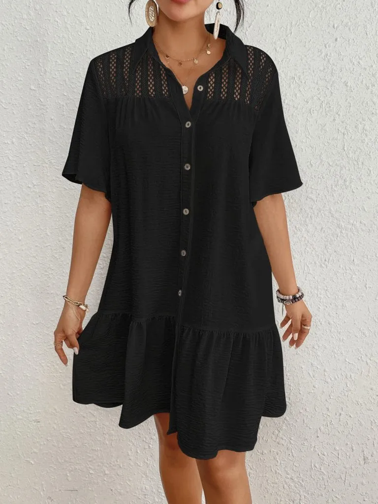 Button-Down White Shirt Swim Cover Up Dress