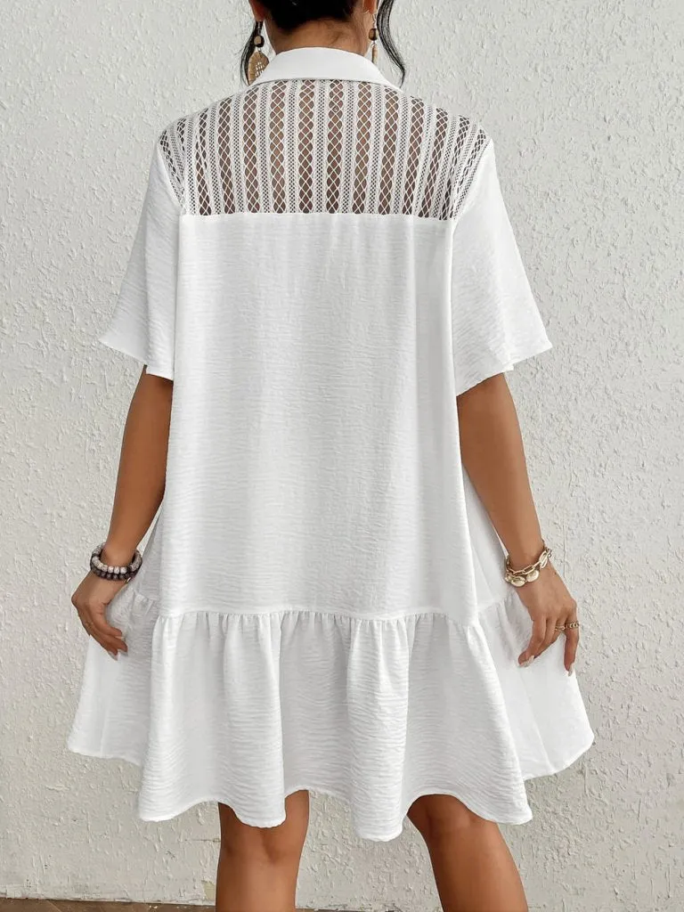 Button-Down White Shirt Swim Cover Up Dress