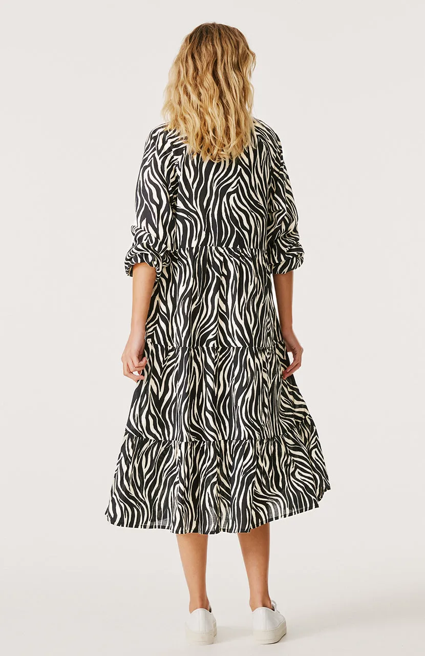 Cali Midi Dress - Black Zebra