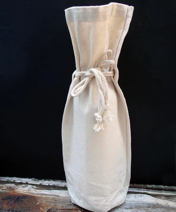 Canvas Wine Bag with Drawstring for Wedding Decorations