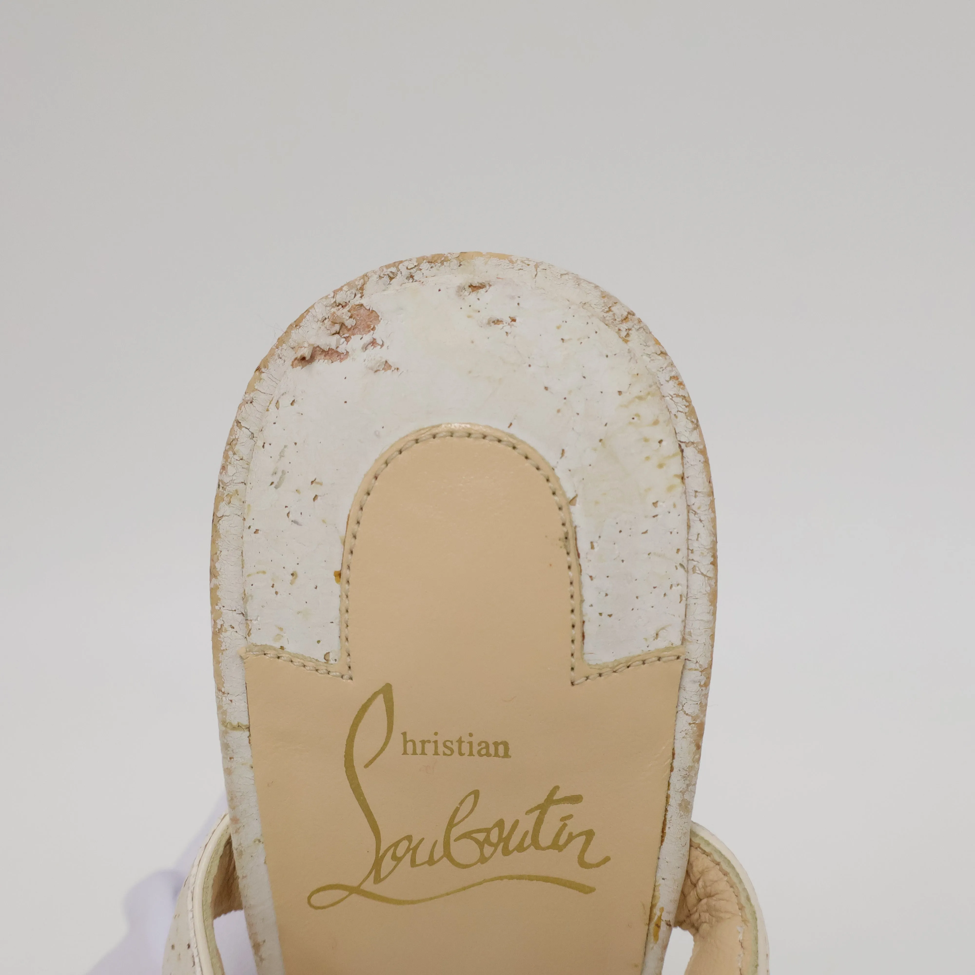 Christian Louboutin Stud Espadrille Wedge white