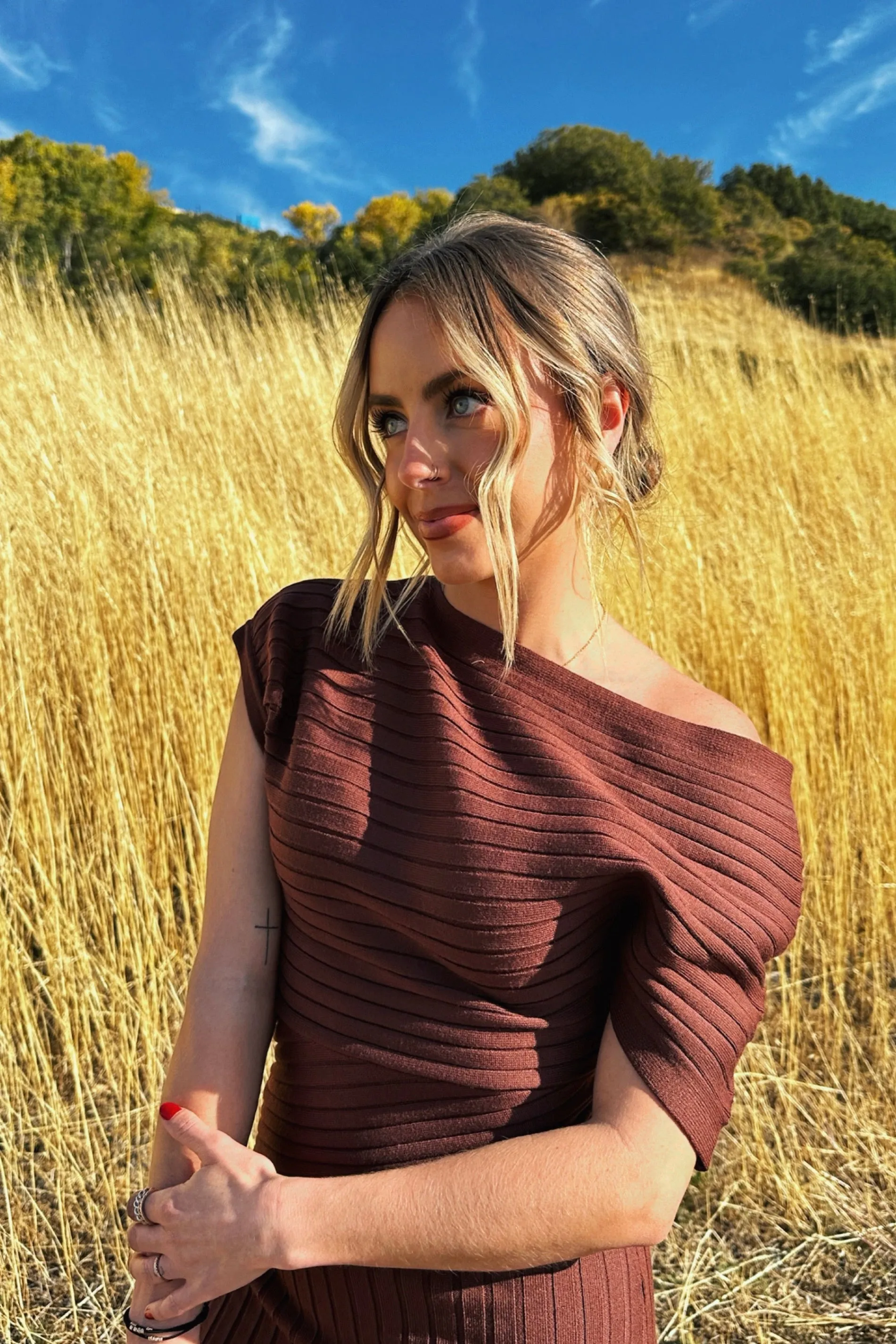 Cocoa Off Shoulder Dress