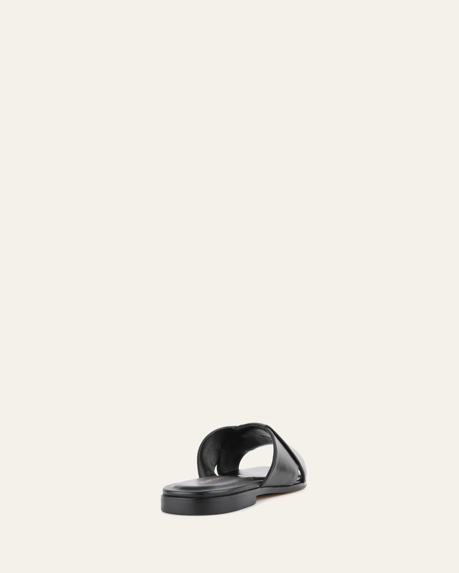 CYRA FLAT SANDALS BLACK LEATHER