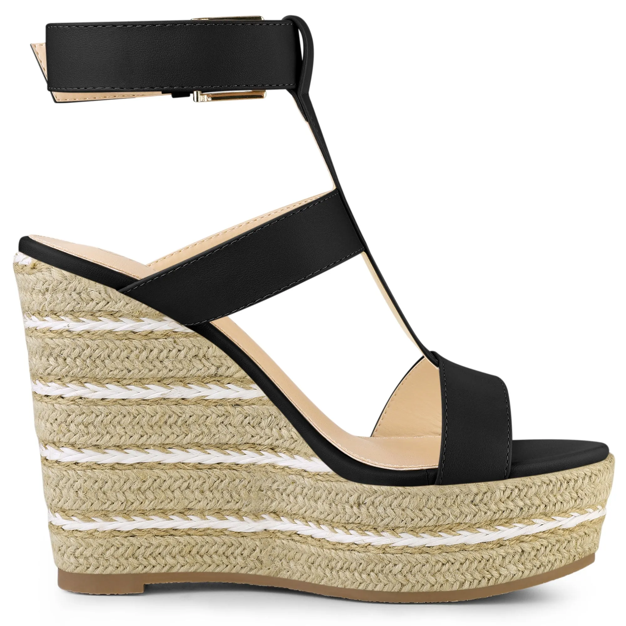 Espadrille Strappy Platform Wedges Sandals