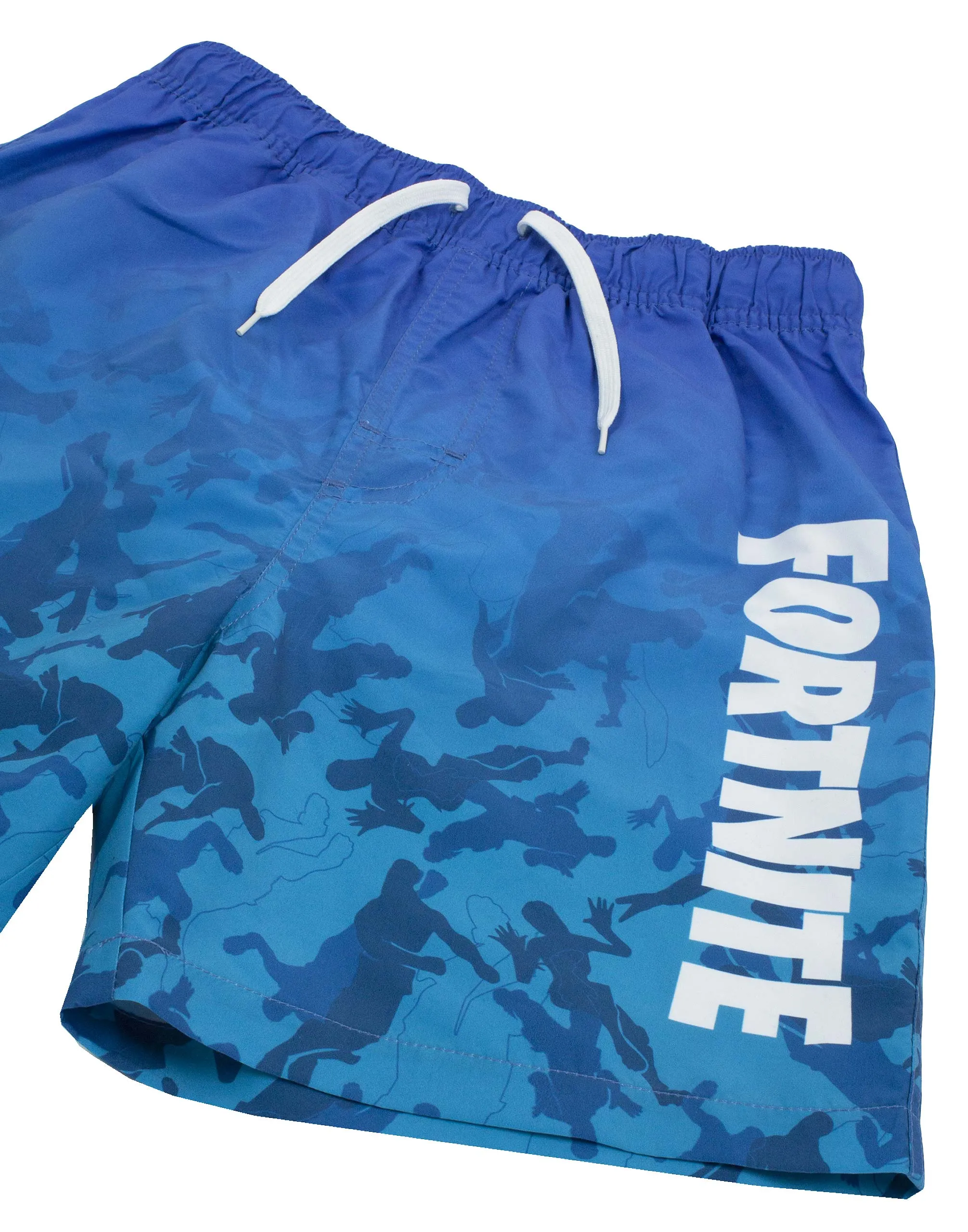 Fortnite Swim Shorts For Boys | Light Blue Gamer Swimming Trunks