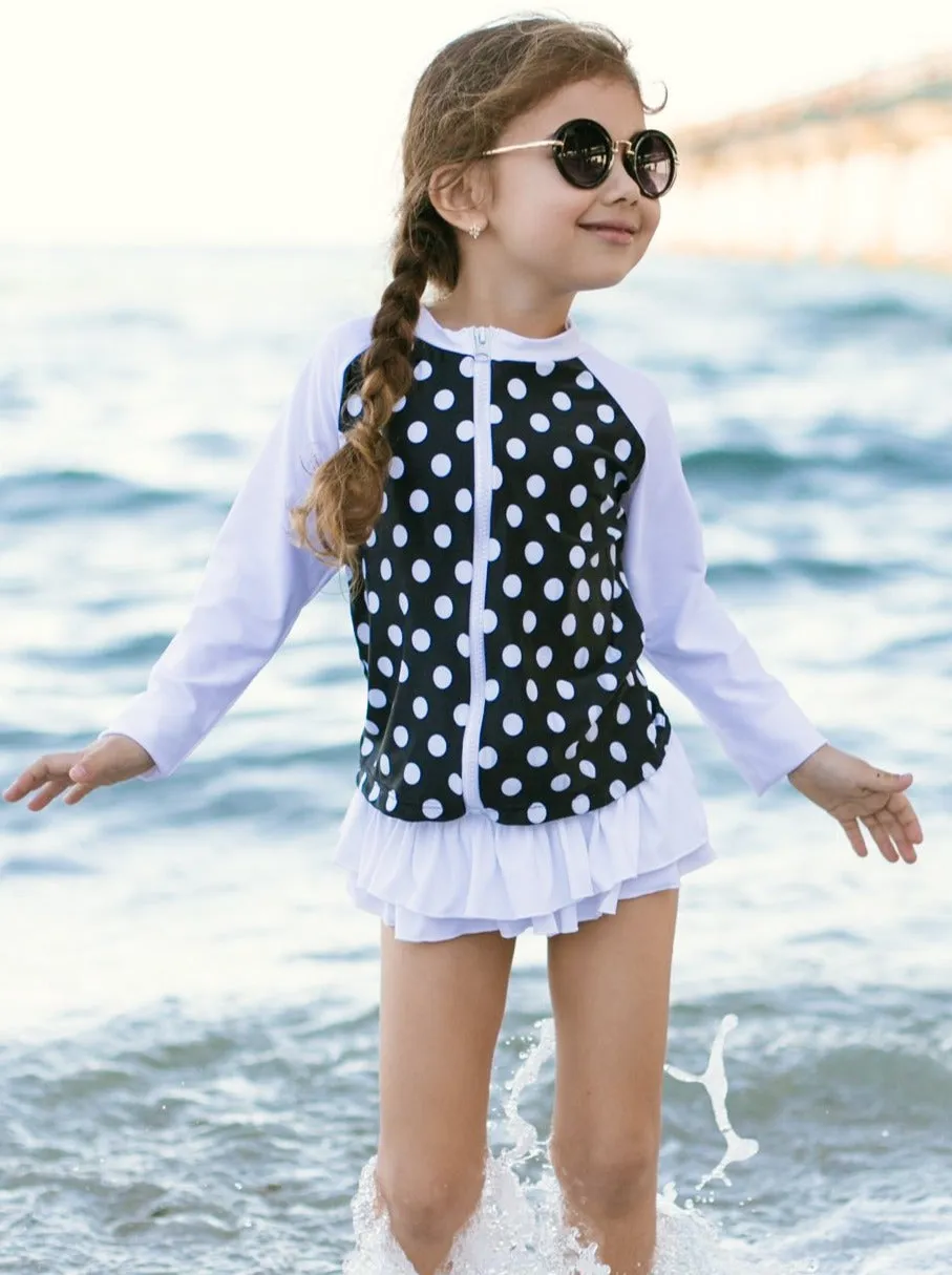 Girls Polka Dot Diva Two Piece Swimsuit with Matching Cover Up