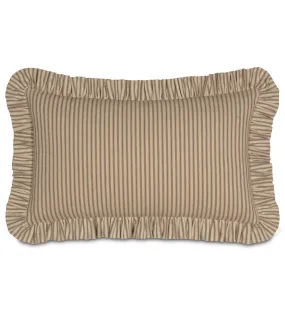 Heirloom Ruffle Lumbar Pillow Cover 13x22 in Tobacco