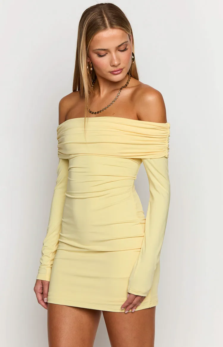 Junie Yellow Long Sleeve Mini Dress