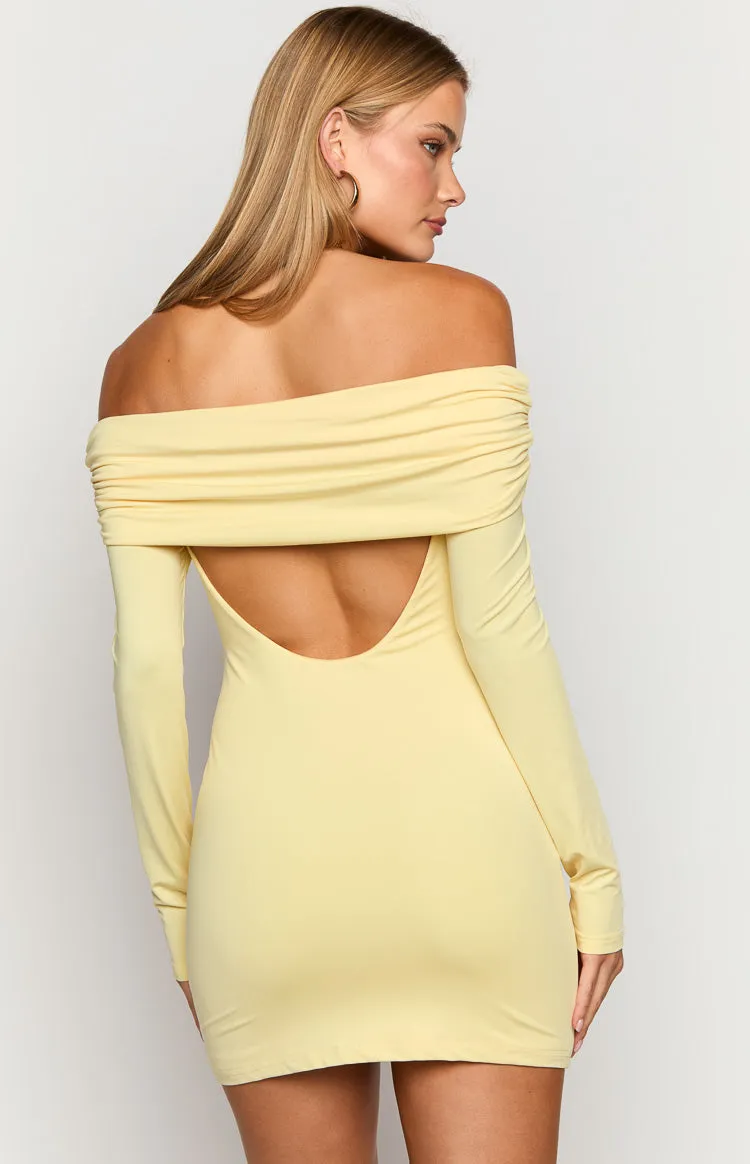 Junie Yellow Long Sleeve Mini Dress