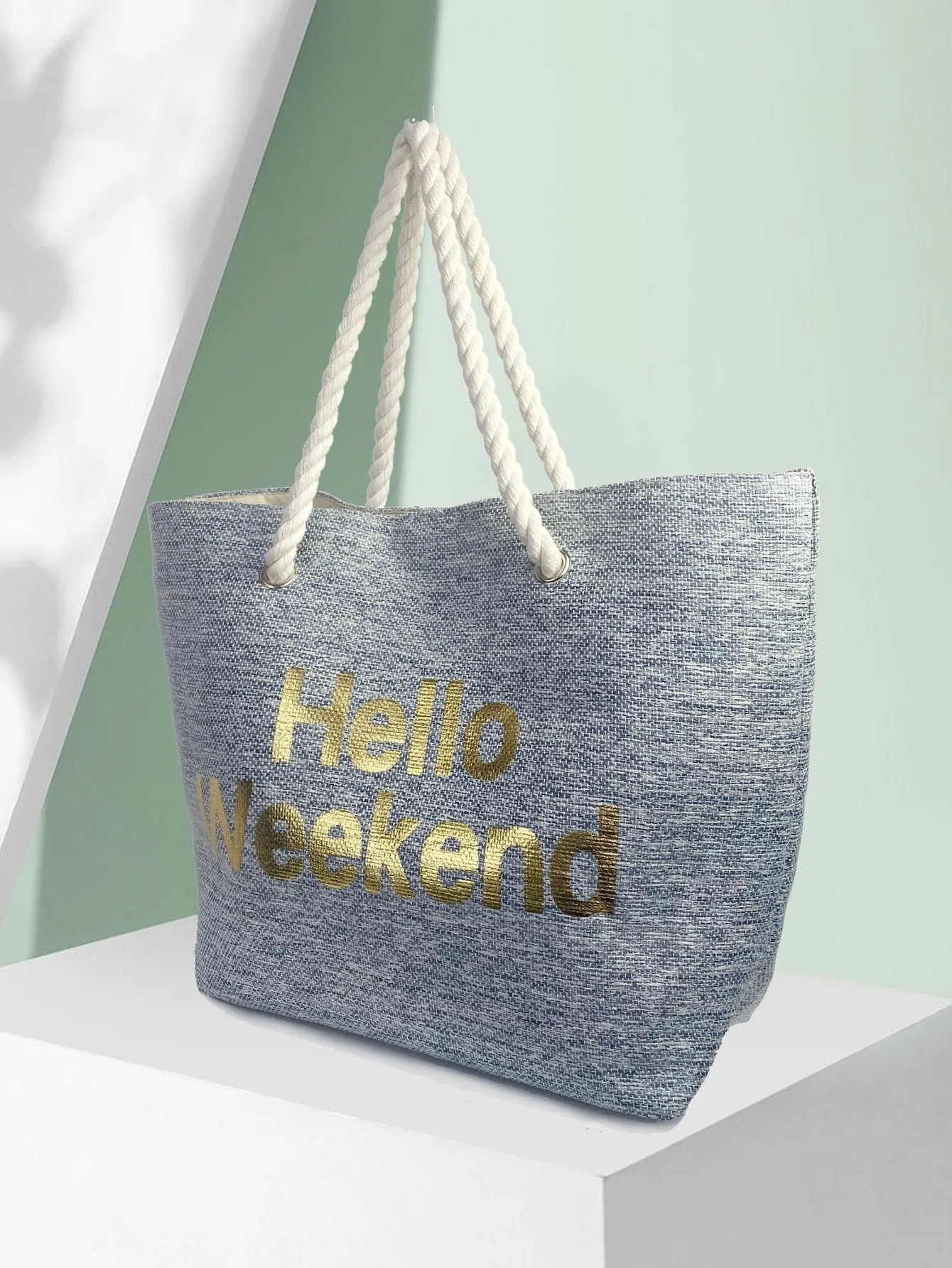 Letter Graphic Tote Bag