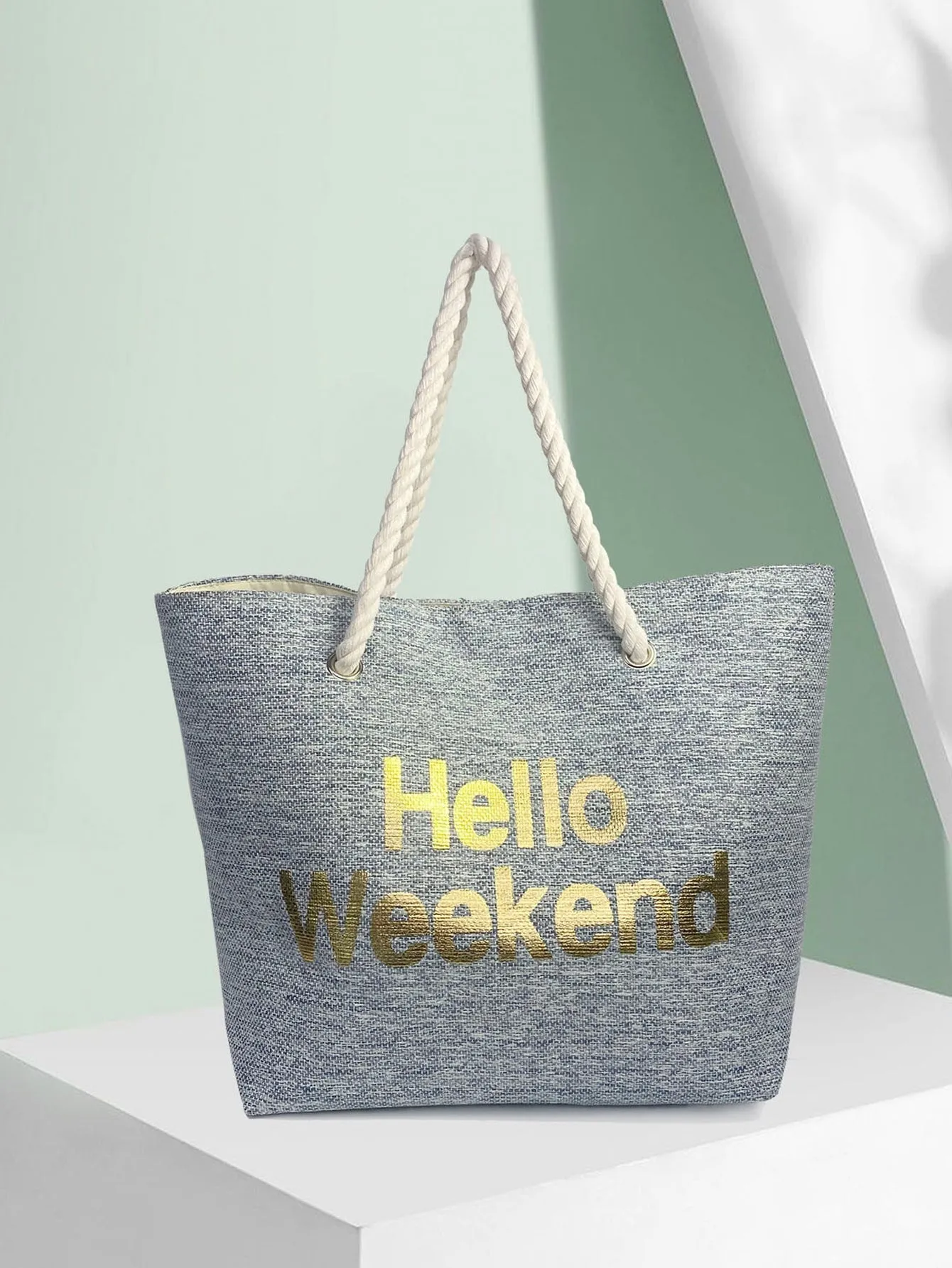 Letter Graphic Tote Bag