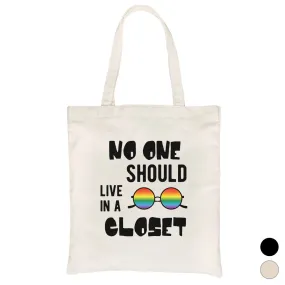 LGBT No Live Closet Rainbow Canvas Bag