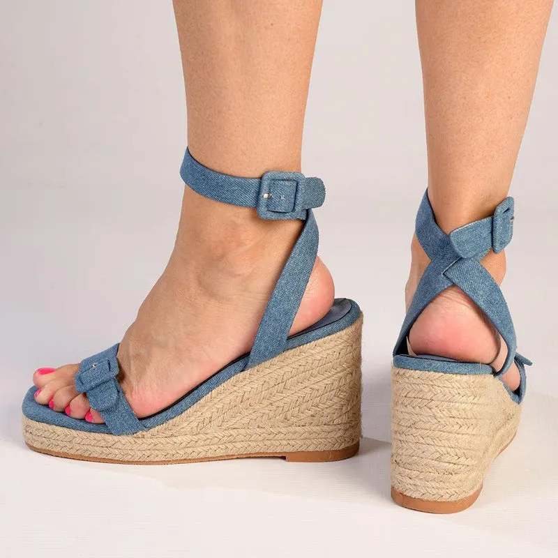 Madison Annabella Espadrille Wedge - Denim