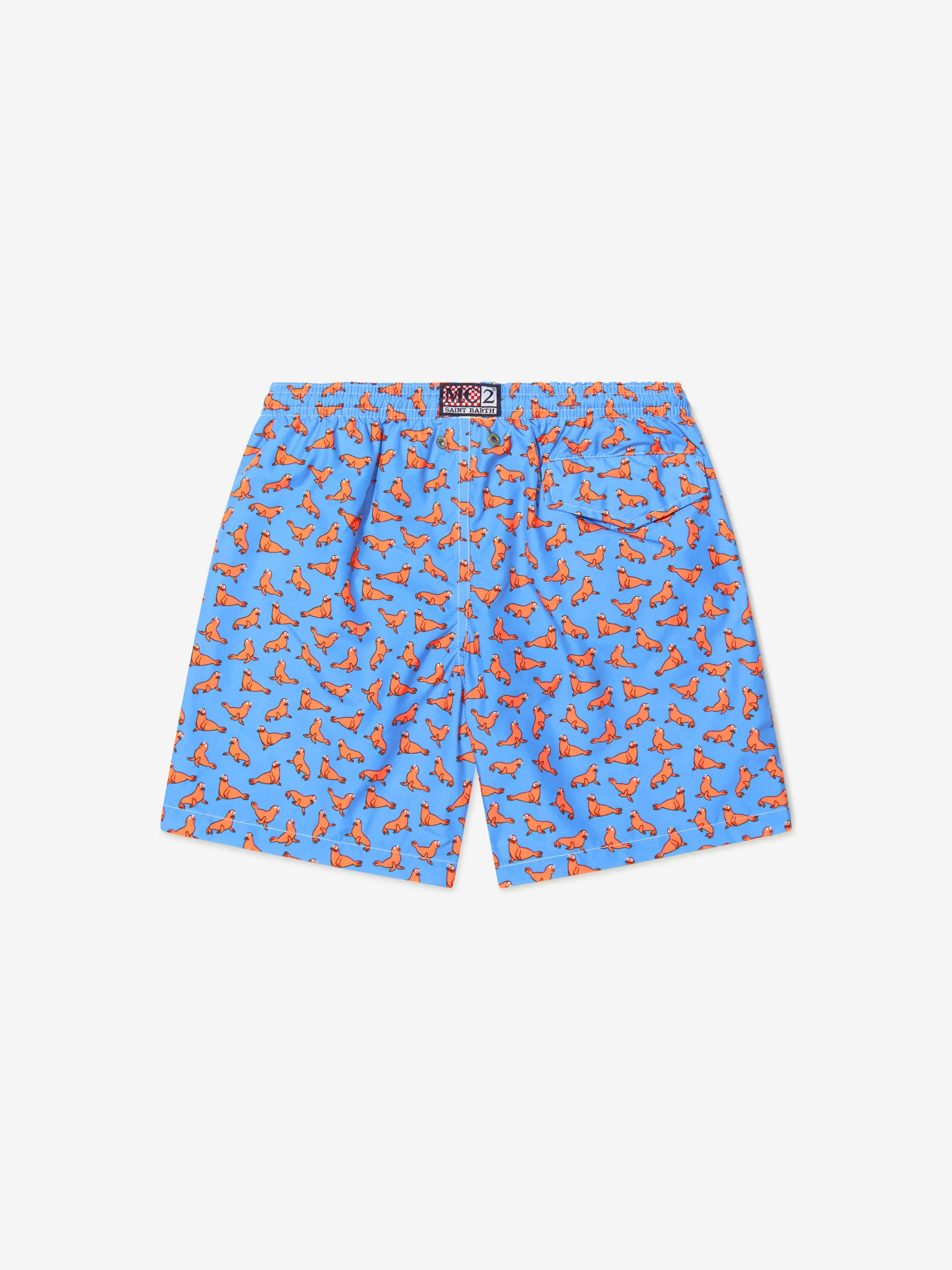 MC2 Saint Barth Boys Seal Print Ultralight Swim Shorts