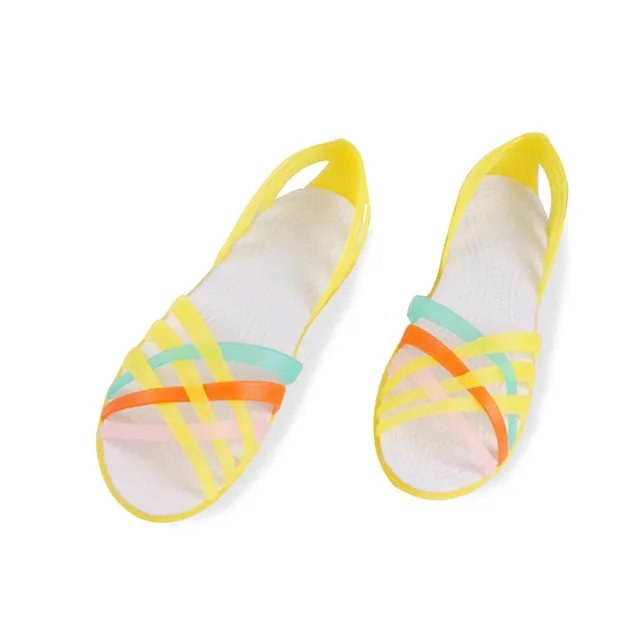 MCCKLE Women Jelly Shoes Rianbow Summer Sandals