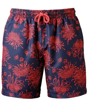 Mens swim shorts | Navy/Coral Print