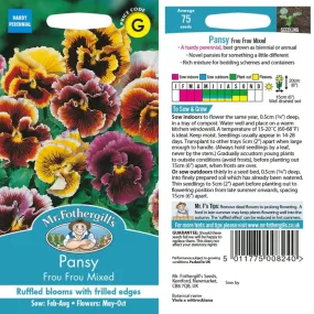 Mr Fothergill's Pansy Frou Frou Mixed Seeds