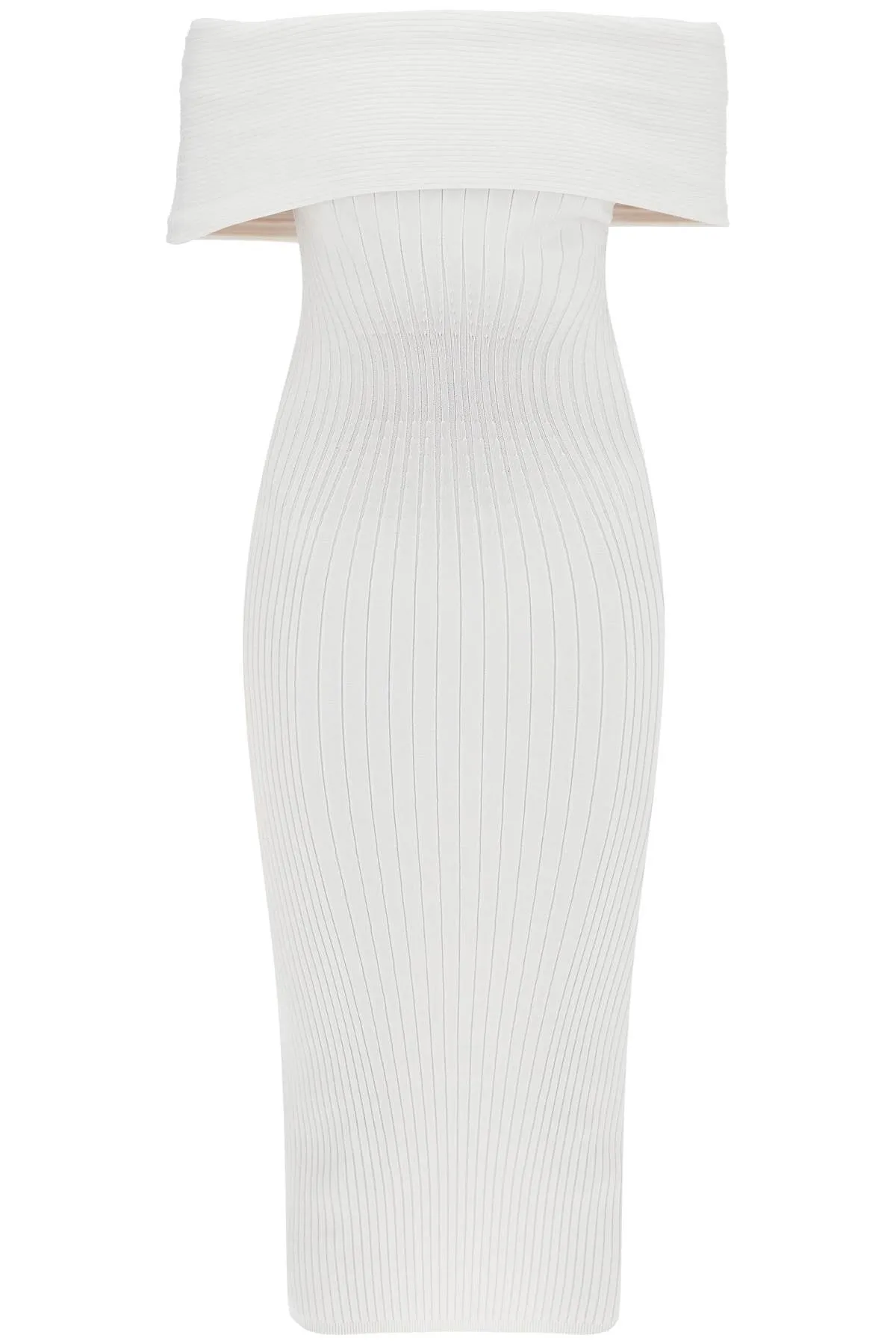 Mugler Off-Shoulder Midi