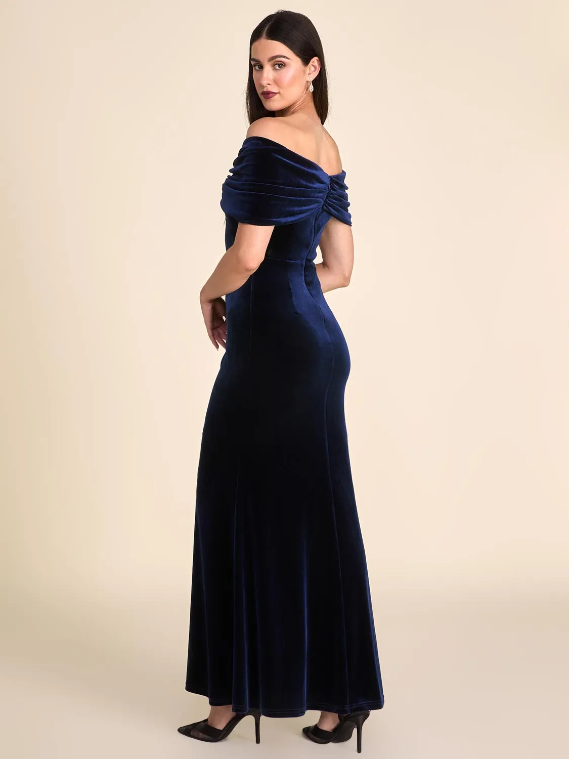 Off-The-Shoulder Velvet Gown