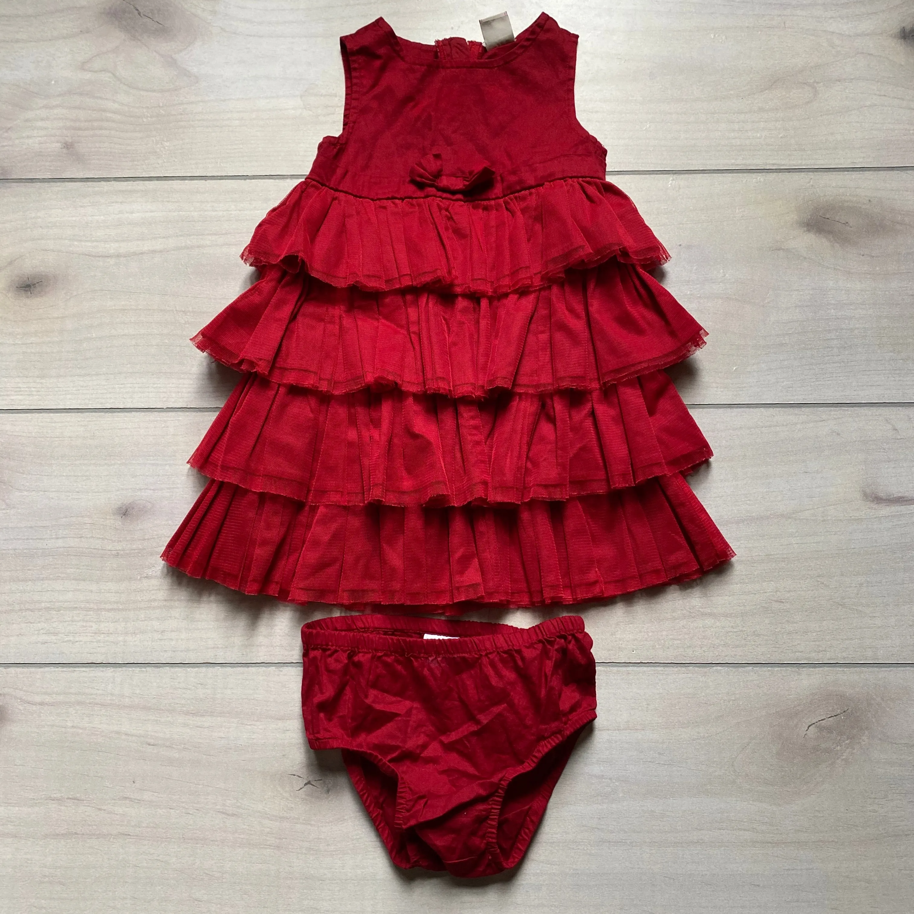 Old Navy Red Tulle Ruffled Front Dress & Bloomer