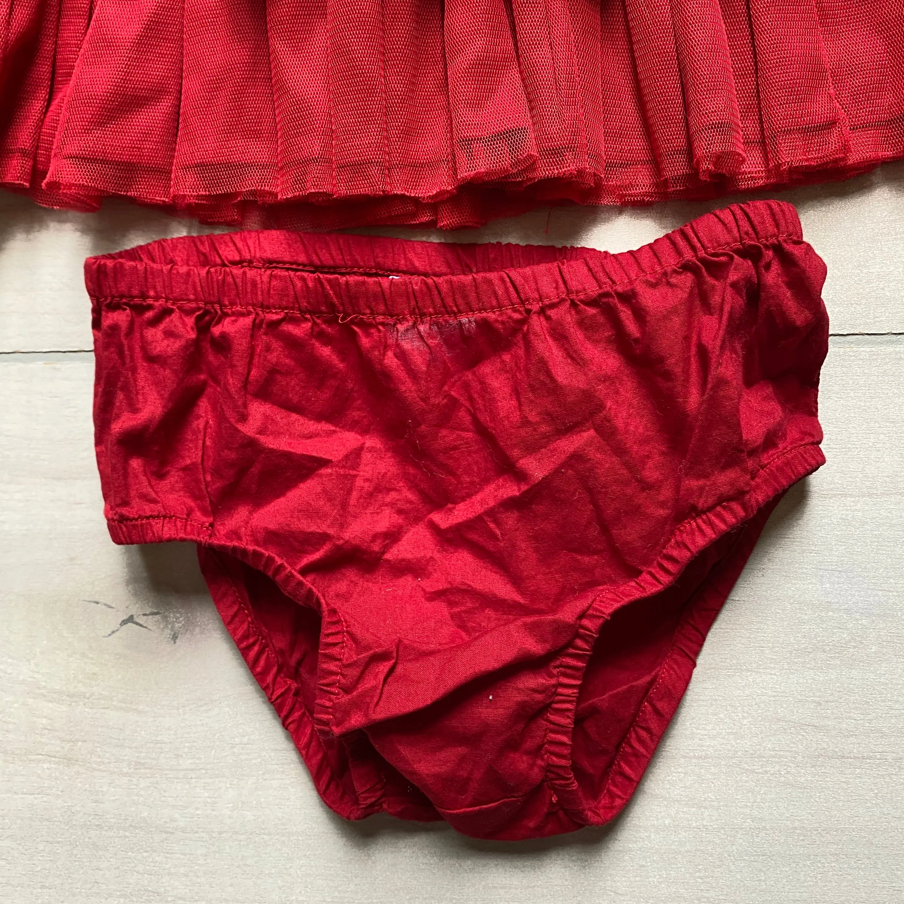 Old Navy Red Tulle Ruffled Front Dress & Bloomer