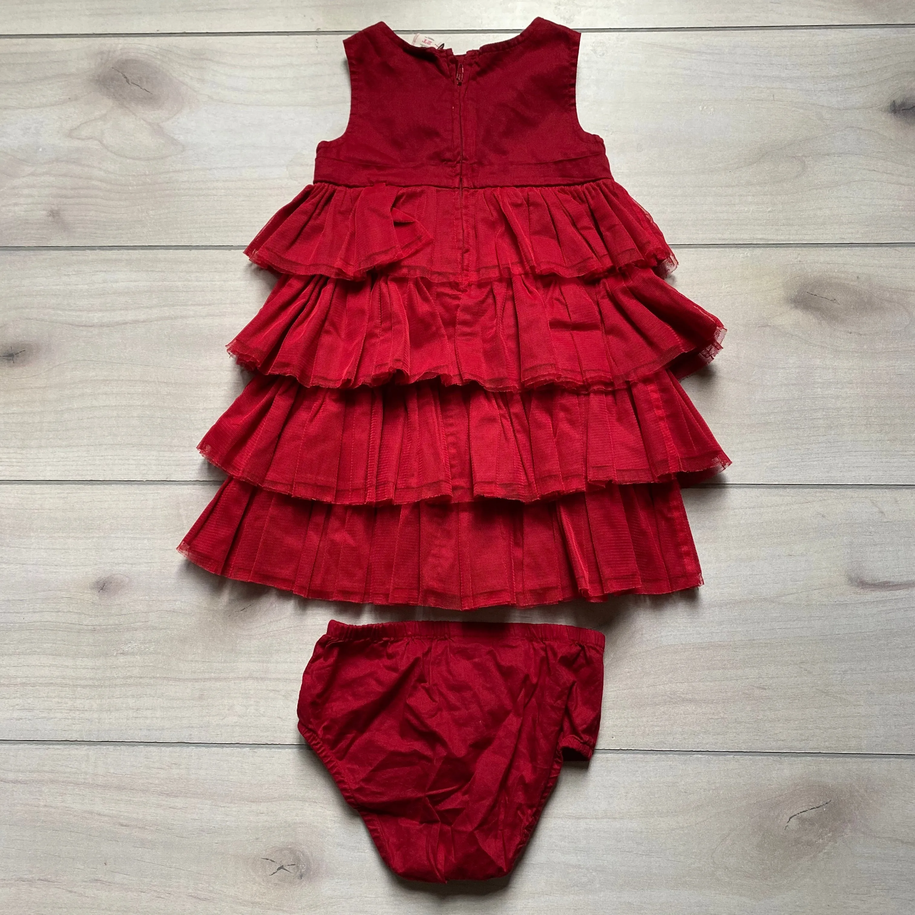 Old Navy Red Tulle Ruffled Front Dress & Bloomer