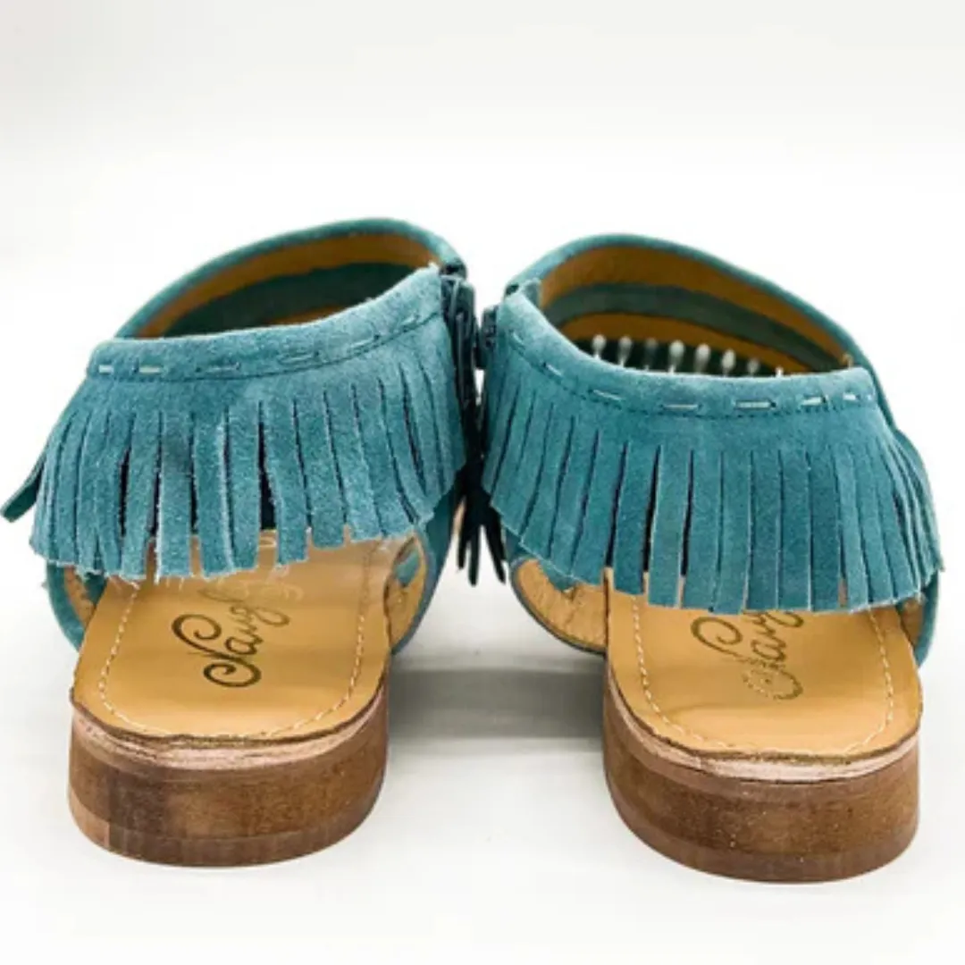 Online Exclusive | Fringe Star Sandal in Dusty Blue