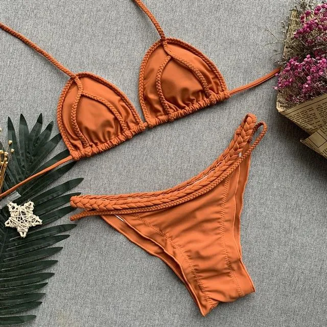 Orange Rust Boho Bikini