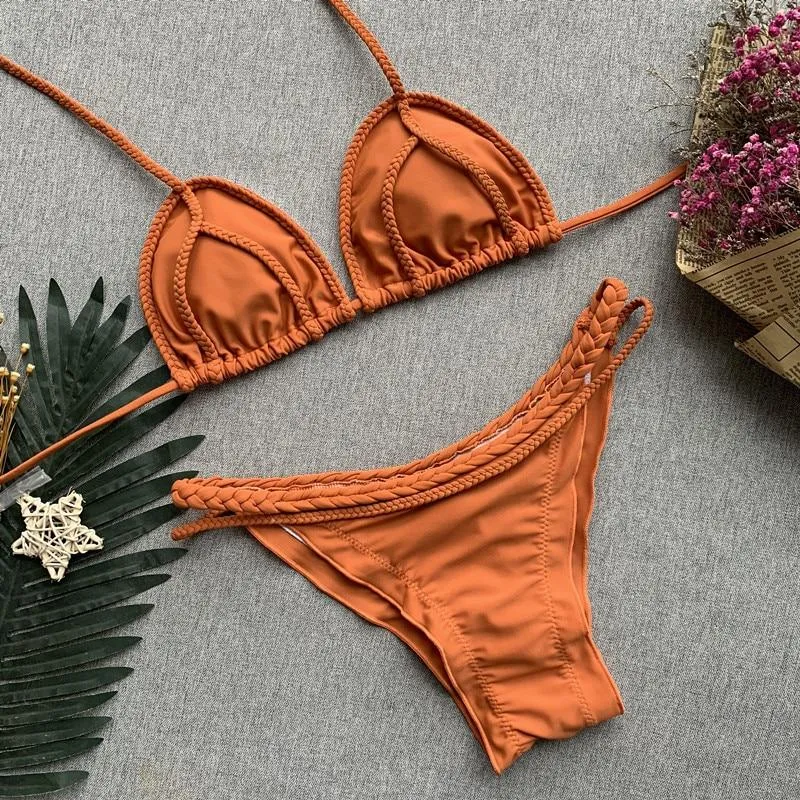 Orange Rust Boho Bikini