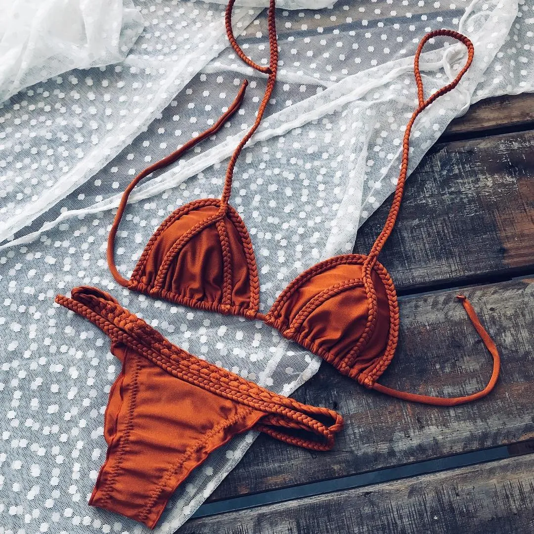 Orange Rust Boho Bikini