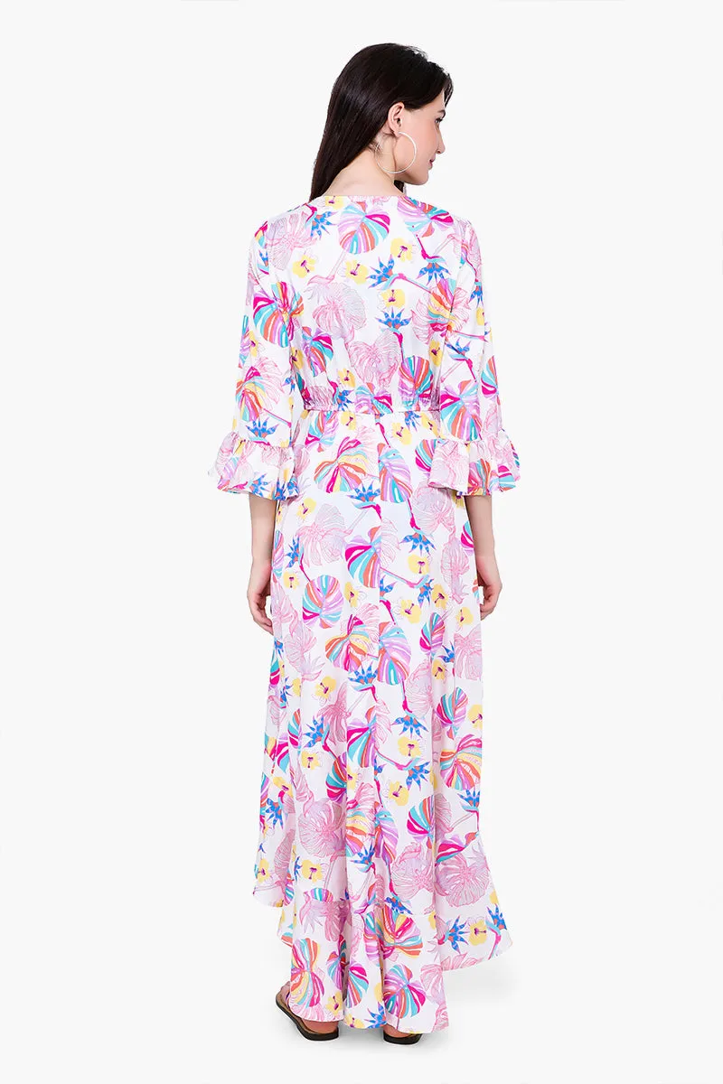 Palm Florals Maxi Cover Up