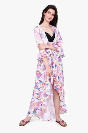 Palm Florals Maxi Cover Up