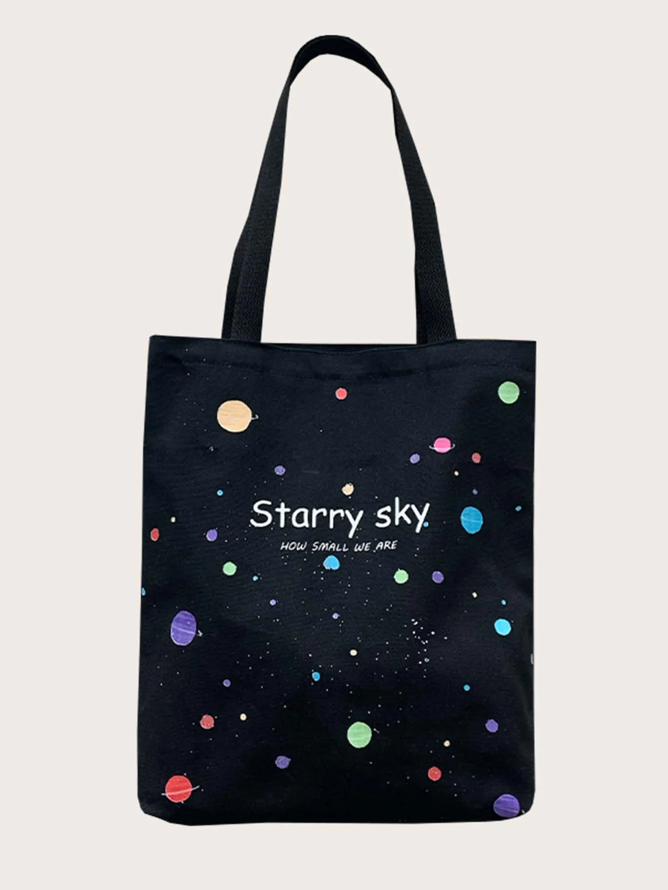 Planet & Letter Graphic Shopper Bag