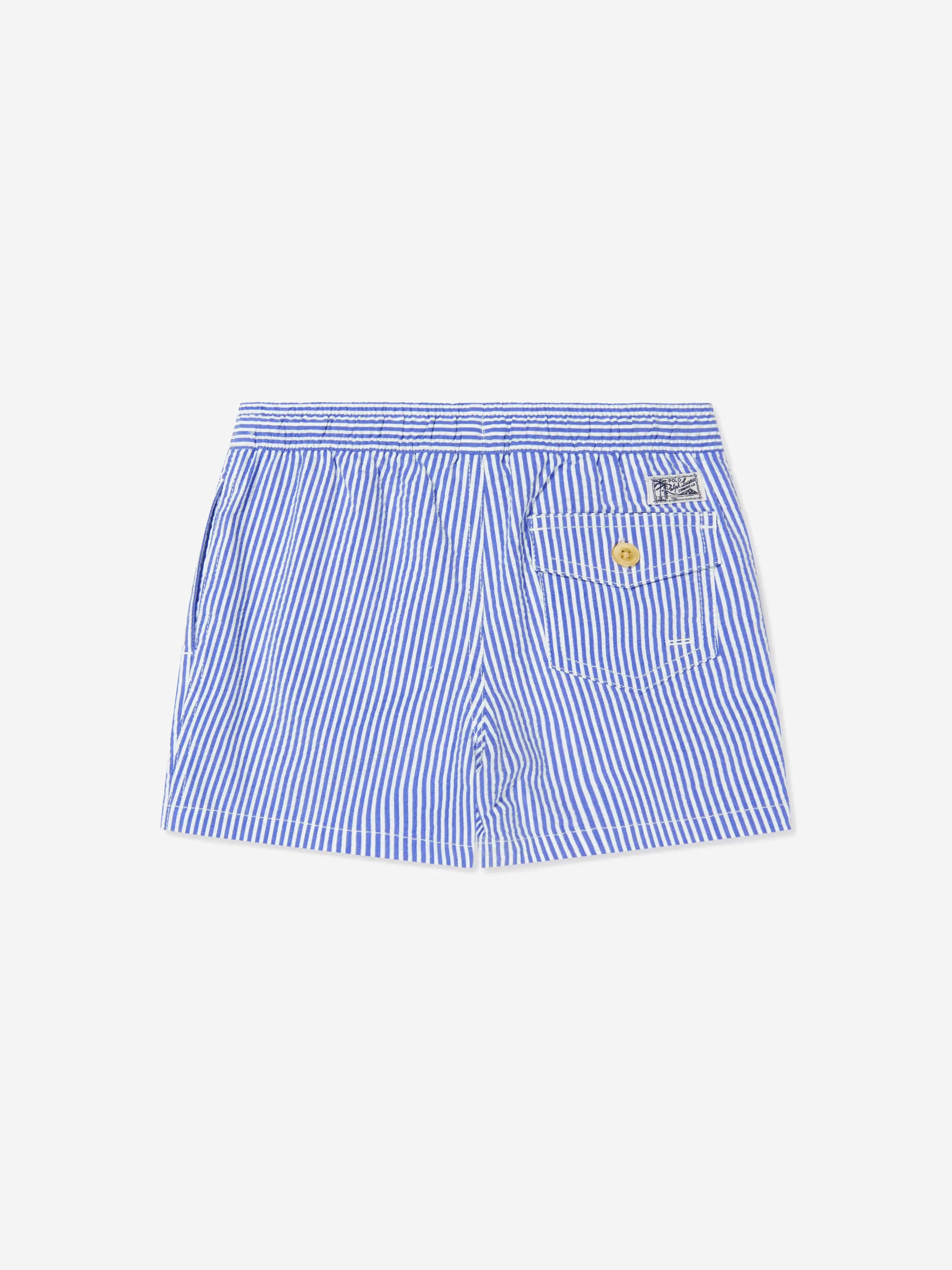 Ralph Lauren Boys Seersucker Swim Shorts in Blue