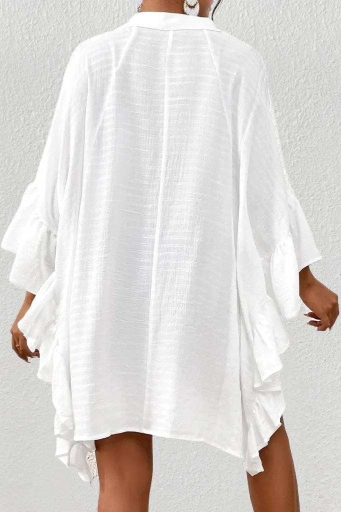 Ruffled Style Blouse Swimsuit Cover Up