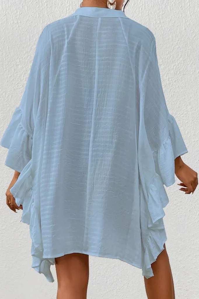 Ruffled Style Blouse Swimsuit Cover Up