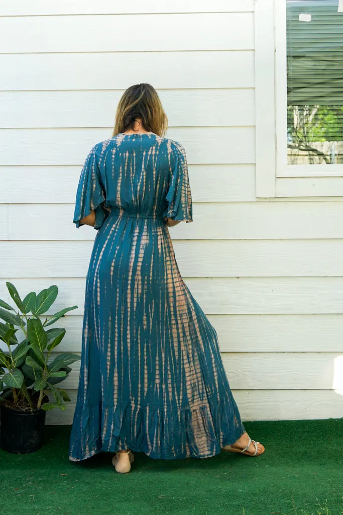 S9453- Shibori Tie Dye Tiered Dress